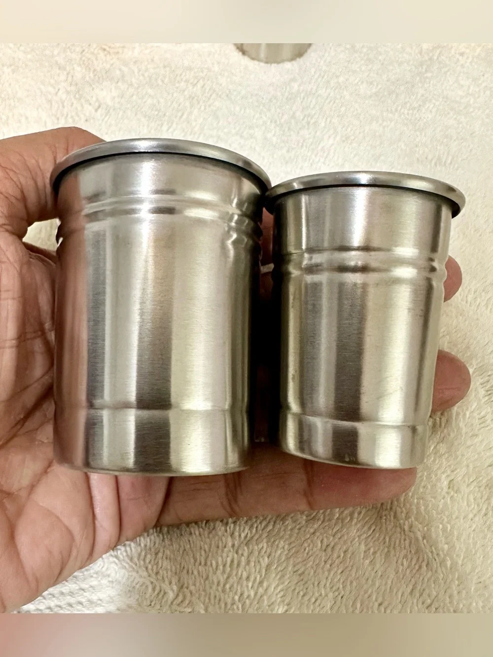 Stainless Steel Nested Shot Cups Set of 8 Retro Barware Minimalist